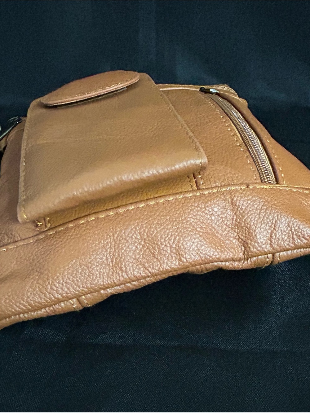 Maze On The Go Genuine Soft Leather Tan Crossbody Bag Purse NWT - Picture 6 of 9